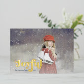 Simple Joyful Overlay Photo Holiday Card 箔シーズンカード (立ち正面)