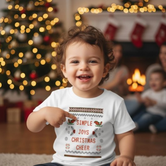 Simple Joys Ugly Sweater Christmas Kids Toddlers  ベビーTシャツ