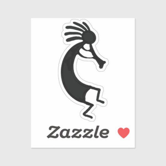 Simple Kokopelli drawing in black シール (シート)