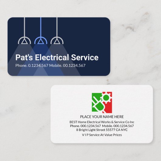 Simple Lampshade lights Powers Your Business Name 名刺 (正面/裏面)