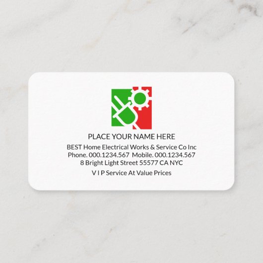 Simple Lampshade lights Powers Your Business Name 名刺 (裏面)