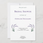 Simple Lavender Bridal Shower Invitation 招待状 (正面)