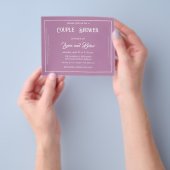 Simple Lavender  Budget Couples Shower Invitation チラシ (手)
