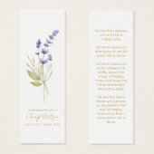 Simple Lavender Funeral Memorial Bookmark (正面&裏面)
