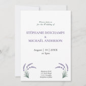 Simple Lavender Wedding 招待状 (正面)