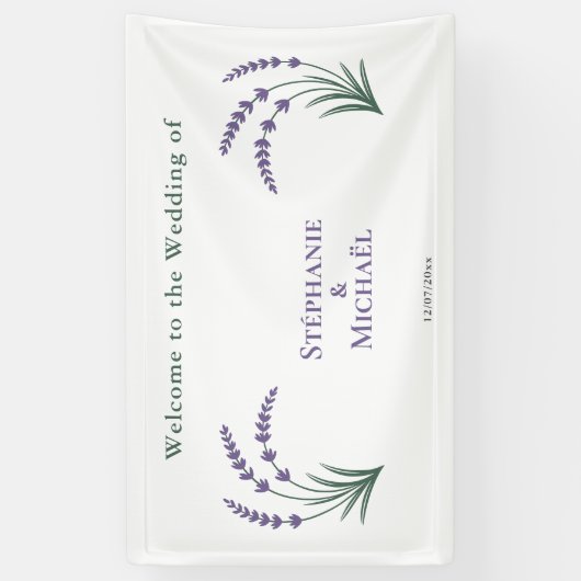 Simple Lavender Wedding 横断幕 (縦)