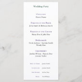 Simple Lavender Wedding Ceremony Program メニュー (裏面)