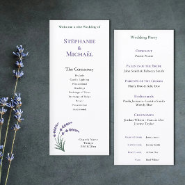 Simple Lavender Wedding Ceremony Program メニュー