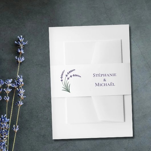 Simple Lavender Wedding Invitation Belly Band 招待状ベリーバンド