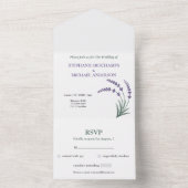 Simple Lavender Wedding RSVP オールインワン招待状 (内側)