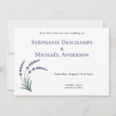 Simple Lavender Wedding Save The Date Invitation 招待状 (正面)