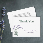 Simple Lavender Wedding Thank You Card 招待状
