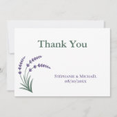 Simple Lavender Wedding Thank You Card 招待状 (正面)