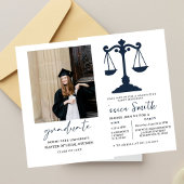 Simple Law University Graduation Party Invitation 招待状