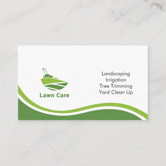 Simple Lawn Care & Landscaping Logo  Professional 名刺 (裏面)