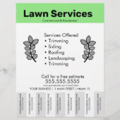 Simple Lawn Services Template Photo Tear Off Flyer チラシ (正面)