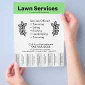Simple Lawn Services Template Photo Tear Off Flyer チラシ (手)