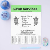 Simple Lawn Services Template Photo Tear Off Flyer チラシ (シングル)