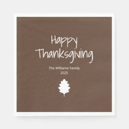 Simple Leaf Modern Family Thanksgiving スタンダードランチョンナプキン