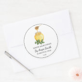 Simple Lemon Balm Infused Honey Label ラウンドシール (封筒)