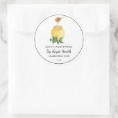 Simple Lemon Balm Infused Honey Label ラウンドシール (バッグ)