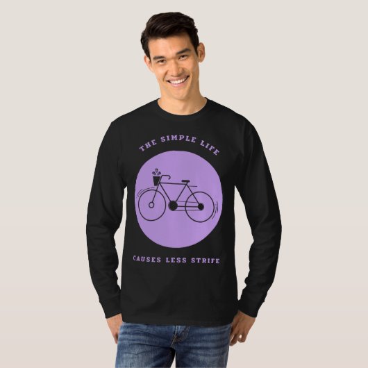 Simple Life Bicycle Biking Environmental Tシャツ (正面フル)