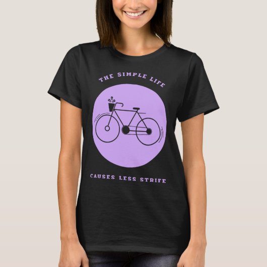 Simple Life Bicycle Biking Environmental Tシャツ (正面)