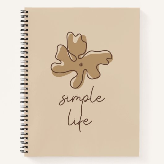 Simple Life Minimalism Spiral Notebook ノートブック (正面)