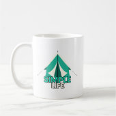 "Simple Life" Minimalist Camping Design コーヒーマグカップ (左)