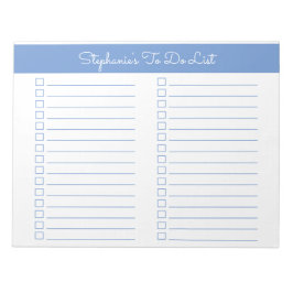 Simple Light Blue 8.5x11 Two Column Checklist ノートパッド