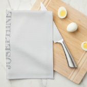 Simple Light Grey Personalized Modern Chic キッチンタオル (四つ折り)