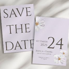Simple Light Lavender Wedding Save the date セーブザデート