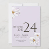 Simple Light Lavender Wedding Save the date セーブザデート (正面)