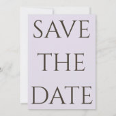 Simple Light Lavender Wedding Save the date セーブザデート (裏面)