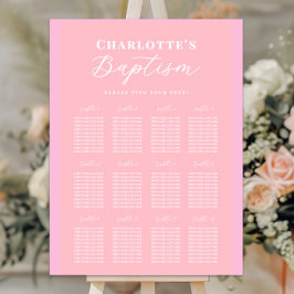 Simple Light Pink Baptism Seating Chart