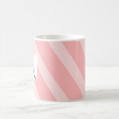 Simple Light Pink Single Initial Wide Stripes コーヒーマグカップ (中央)