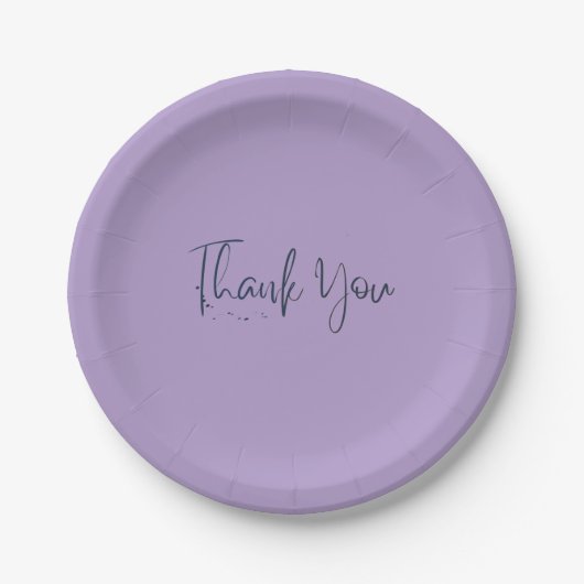 Simple light purple family picnic paper plates  ペーパープレート (正面)