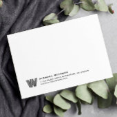 Simple Lines Monogram Initial Name Classic Black ノートカード