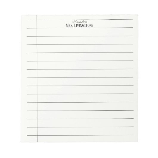 Simple Lines Teacher Notepad ノートパッド (正面)