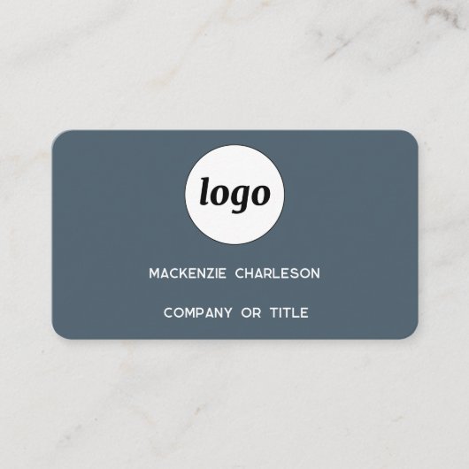Simple Logo and QR Code Charcoal Gray 名刺 (正面)