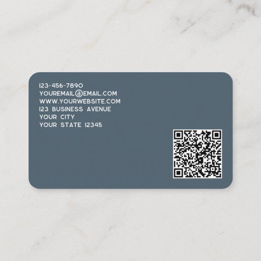 Simple Logo and QR Code Charcoal Gray 名刺 (裏面)