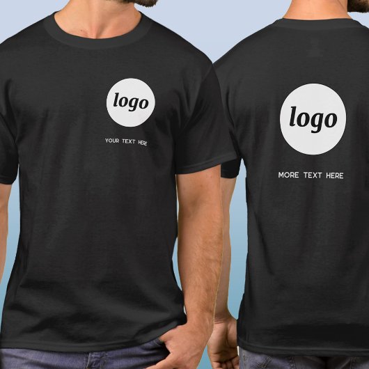 Simple Logo and Text Business Crest and Back Tシャツ