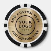 Simple Logo and Text Business Gold Promotional ポーカーチップ (正面)