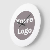 Simple Logo and Text Business  personallze ラージ壁時計 (傾斜)