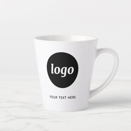 Simple Logo and Text Business Promotional カフェラテマグ (右)