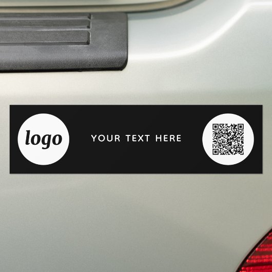 Simple Logo and Text Business QR Code Promotional バンパーステッカー