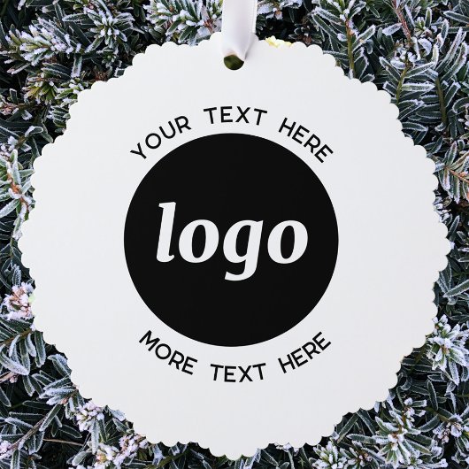Simple Logo and Text QR Code オーナメントカード