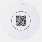 Simple Logo and Text QR Code オーナメントカード (裏面)
