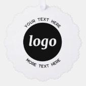 Simple Logo and Text QR Code オーナメントカード (正面)