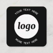 Simple Logo and Text QR Code Black Square Business スクエア名刺 (正面)